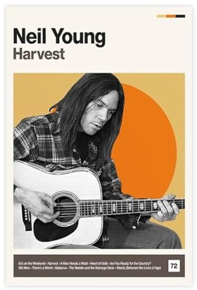 Neil Young-Harvest – Vintage-Musik-Poster, Leinwand, Poster, Schlafzimmer, Dekoration, Sport, Landschaft, Büro, Raumdekoration, Geschenk, ungerahmt, 30 x 45 cm