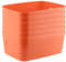 JEUIHAU 6 Pack 30 x 20 x 12cm Orange Plastic Studio Storage Baskets, Cupboard Storage Boxes, Rectangular Studio Storage Baskets with Handles, Plastic Baskets for Cupboard, Bathroom, Office