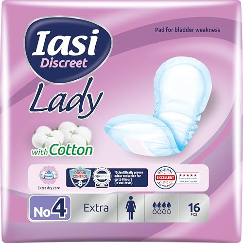 IASI Discreet LADY - Compresas de Pérdida Urinaria Femeninas Ligeras y Moderadas, Talla Extra, 16 Unidades