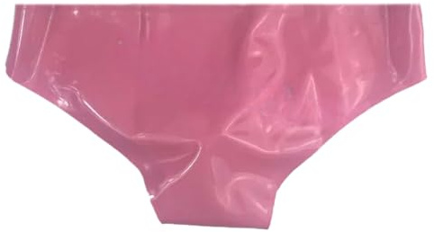 Latex-Gummi-Shorts für Herren, Enge Shorts mit 16 cm Kondom, Unterwäsche, Body (Rot, XXL)