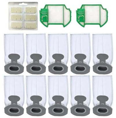 CEPAIXN Kompatibel Mit Vorwerk Kobold VK7 FP7. Ersatzteile for Akku-Staubsauger, 10 Staubbeutel, 2 Vorfilter, 1 Dufttablette/-stäbchen