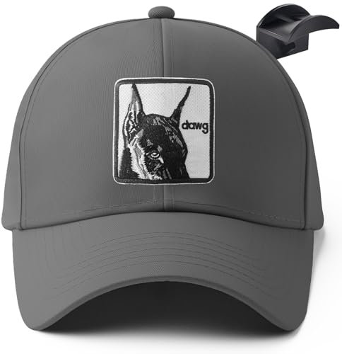 urban ace Baseball Cap Herren Damen 100% Baumwolle inkl. Wandhaken Snapback Verschluss verstellbar Outdoor Running Sport Freizeit Basecap Kappe Männer Frauen (Dark Grey dawg)