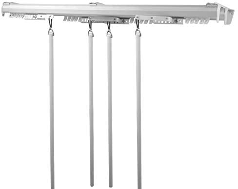 Rod Desyne Baton Draw Double White Traverse Rod 66-120 inch