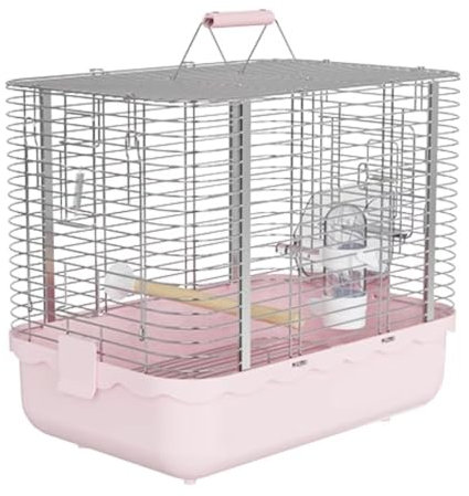 Vogelkäfig Vogelvoliere Kunststoff-Vogelkäfig, Kleiner Vogelkäfig Mit Futternäpfen, Vogelkäfig Für Sittiche, Wellensittiche Vogelbauer Vogelhaus(Pink)
