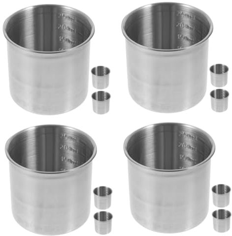ABOOFAN 4sets Stainless Steel Measuring Cups Set Teaspoon Tablespoon Cup Kitchen Metal Container 3pcs*4