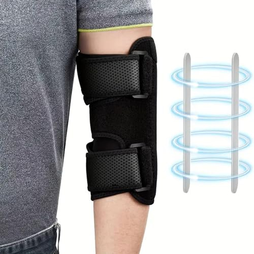 Wilsonzin Ellenbogenbandage für Kubitaltunnelsyndrom mit 2 Stützplatte Nachtschlaf-Ellenbogenstütze, für Tendinitis, Arthritis, Bandage Ellenbogen für Gewichtheben, Golf, Tennis, Garden (1 Stück)