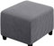 Fußhocker Bezug Ottomane Quadratisch Schonbezug Hockerbezug 60x60 /40x40 Stretch Cordstoff Husse für Fußhocker Ottomanischer Hocker-Bezug Überzug Hocker Protector Waschbar(Dark grey,40x40 cm)