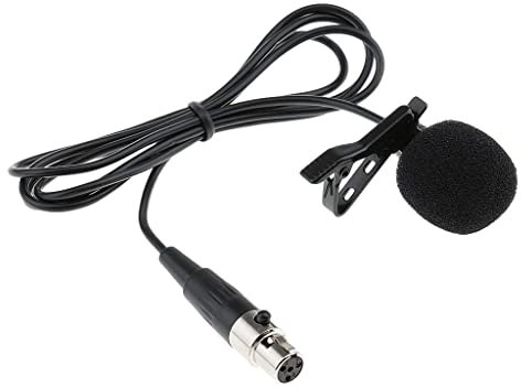 Lavalier Lapel Tie Clip-on Vacuum Tube Microphone MINI XLR 4Pin, Black