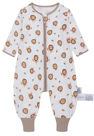 Baby Schlafsack Sommer mit Füßen 0.5 Tog 100% Baumwolle Kinder Sommerschlafsack mit Ärmel für Jungen und Mädchen