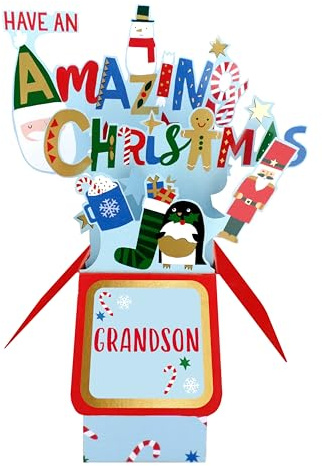 Clever Cubes Pop Up Amazing Christmas Grandson Fun Christmas Card 3D Xmas Card XCU007A