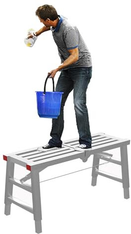 EXCLURA Gerüst Tragbare Arbeitsplattform zum Aufhängen von Trockenbauwänden, Klappgerüstausrüstung, Bohlenleiter, Keine Montage Erforderlich, Gerüstplattform, Leicht zu Bewegen(L-140cm(55 1/8))