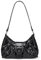 Piccola borsa a tracolla punk da donna, stile punk Y2K, borsa hobo in morbida pelle PU per uso quotidiano, Nero , small