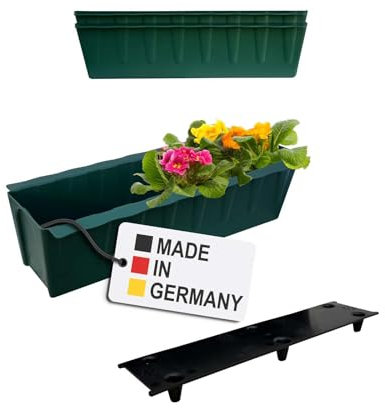 BURI 2 Euro-Paletten Blumenkästen-Einsätze inkl. Bewässerungsmatte | 37,3cm Dunkelgrün | Pflanzkasten für Europalette Palette | Balkonkasten | Blumentopf | aus stabilen Kunststoff | Made in Germany