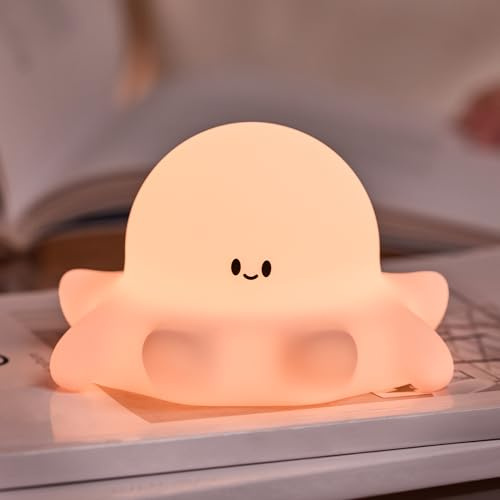 OkiyiD Octopus Gifts, Cute Octopus Night Light, Animal Silicone Nursery Lamp with Dimming and Timing Function, Cute Decor Lights
