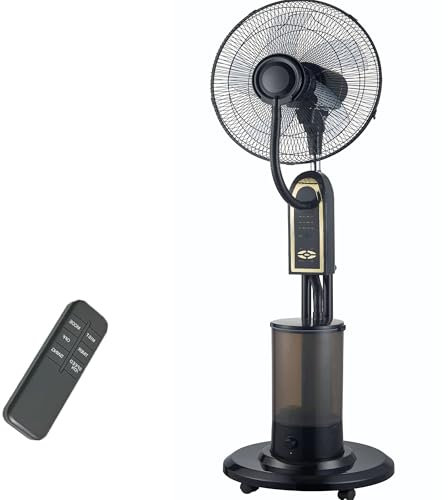 21 in Spray Misting Fan, Pedestal Fan with Water Mist Spray, 70° Oscillation, Tilt Head, 3 Speeds, 3 Modes, Adjustable Mist, 3.2L Water Tank, for Home