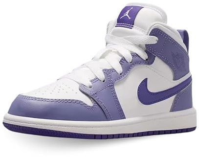 NIKE Shoes Air Jordan 1 Mid (PS) Code DQ8424-500 Purple Kids, Purple White, 29.5 EU