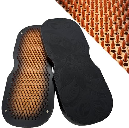BodhiBoard Black Edition Kupfer Sadhu Board Nagelbrett für Füsse Fuß Yoga Meditation Holz für Akupressur Akupunktur Entspannung Mentale Gesundheit Massage Nail Board