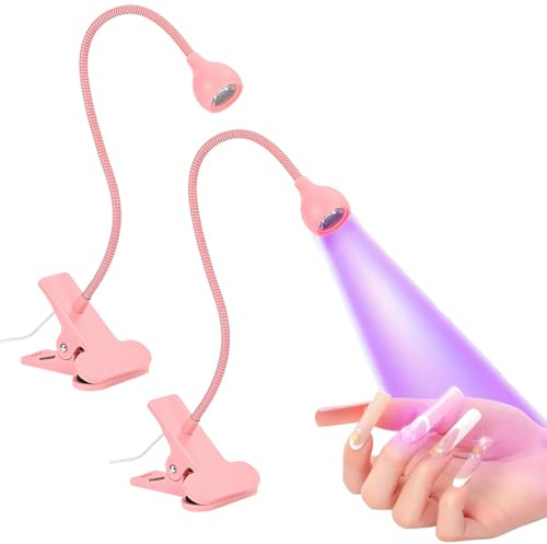 Deskium, Vielseitiges Licht zum Aushärten von Nagelgel, verstellbares Schwanenhals-Design, 2 Stück Clip-On-Schreibtisch-Nagellampen, USB-betriebener Nagellack-Trockner