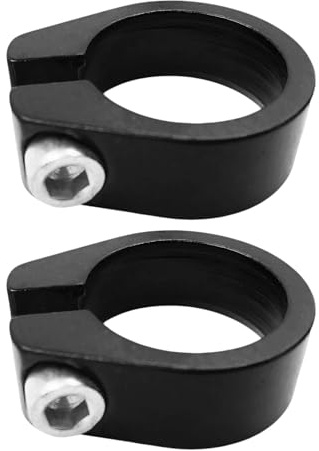 2 Pieces Aluminium Alloy Bicycle Seat Post Clamp27.2 mm Quick Release Black Collar for MTB RoadBike Folded Bicycle