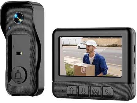 PUSABIYOU Video Doorbell Night Vision High Definition Two-way audio, HD video,IP68 Rainproof, 4.3inch Monitor Large Capacity Battery,Video Doorbell with Monitor Wireless 1