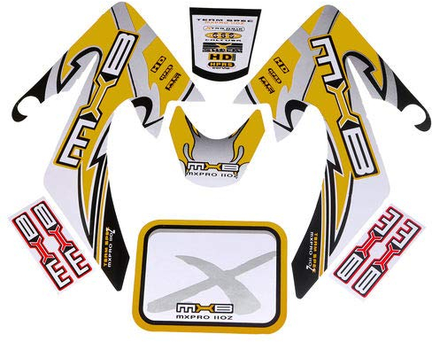 HMParts Pit Bike/Dirt Bike Top Aufkleber Set X - Gelb Neu