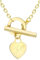Carissima Gold Damen-Erbskette 9ct Semi Hollow Heart Tag T-Bar Chain 375 Gelbgold 46 cm - 1.17.0624