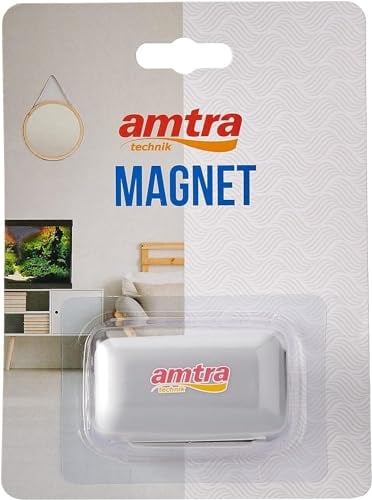 Amtra Amtra Wave Magnet Medium, Escobilla De Goma Para Limpieza De Acuarios, Cepillo Rascador De Acuarios Con Imán, Tamaño Mediano 6X5X3 Cm