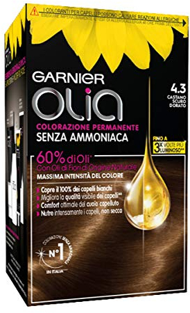 Coloración permanente y decoloración Garnier Olia 4.3 Castano Scuro Dorato