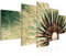 Runa Art - Bilder Pusteblume 200 x 100 cm 5 Teilig XXL Wanddekoration Design Grün 206651a