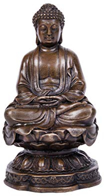 ToperkinSmall Buddha Statues Buda Bronze Sculptures Home Decor TPFX-B93