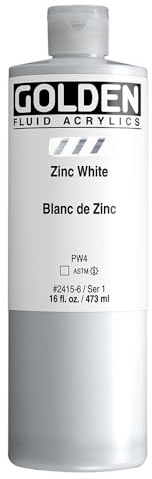 Golden : Fluid Acrylic Paint : 473ml (16oz) : Zinc White