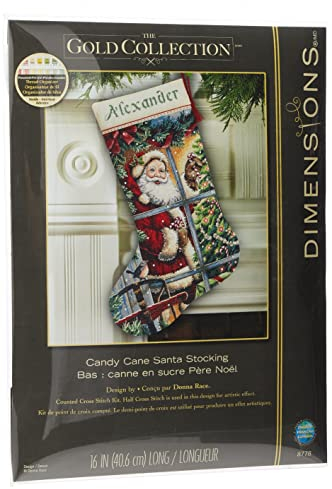 Dimensions Gezählter Kreuzstick Set, Candy Cane Santa