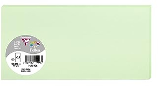 Clairefontaine 1540C Packung mit 25 Karten Pollen in Format DL, 210g 106 x 213mm, Grün