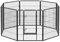 Feandrea Freilaufgehege, Laufstall DIY, mit 8 Gitterplatten je 77 x 100 cm, 2 L-förmige Riegel, transportabel, für innen und außen, Haustiere ohne Halsband, schwarz PPK81H