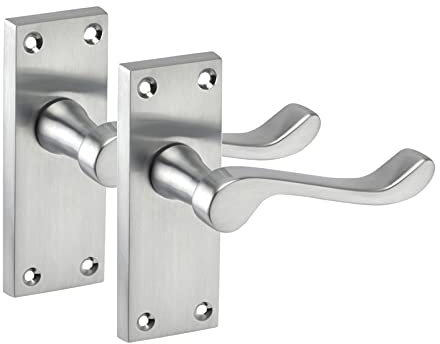 Victorian Scoll Door Handles on Backplate with Brushed Chrome Finish H751011SC