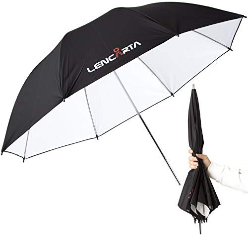 LENCARTA Photography Umbrella 39 100cm Professional Studio Lighting Reflective Soft White Umbrella For Photography Studio Light Flash Collapsible Reflective Umbrella Strobe Monolight LED Video Light