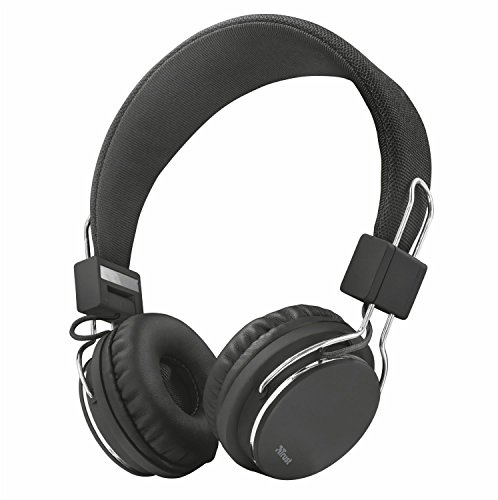 Trust Urban Ziva - Auriculares de Diadema Ajustable con micrófono Integrado, Color Negro