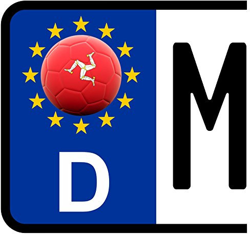 benobler 3 x Kennzeichen-Aufkleber Ball ISLE of Man Flagge KFZ Motorrad FanShirts4u