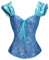 Bslingerie® - Corsetto da donna in broccato Blu (Cenerentola). 44-46