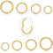 Milacolato 8Pcs 16G Nasenpiercing Ring Chirurgischer Stahl Scharnier Clicker Segment Nose Ringe Hoop Helix Knorpel Daith Tragus Ohr Schläfer Ohrringe Body Septum Piercing 6-12MM Gold