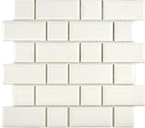 Metro MOS26-0119IM Carrelage mosaïque en céramique facette ivoire