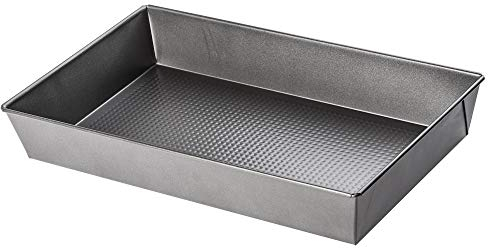 KADAX Backform mit Antihaftbeschichtung, rechteckige Kuchenform aus Stahl, für Kuchen, Toastbrot, Käsekuchen, Brownie, Kastenform, Wärmeverteilung, pflegeleicht, Silber (40 x 24 x 6 cm)