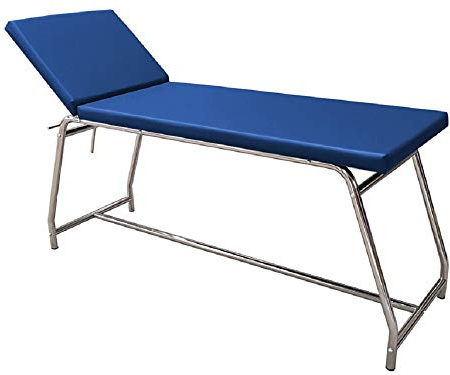 GIMA, UNTERSUCHUNGSTISCH - Belastbarkeit 120 kg, verchromt - blaue Matratze