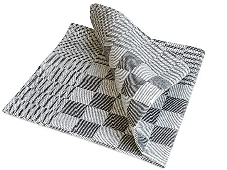 Stoffservietten, 24 Stück, Schwarz und Weiß Kariert, 40x40cm, Treb WS