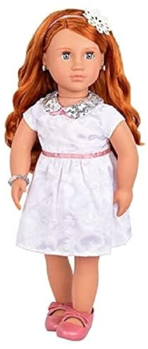Out Generation - Puppe Julissa mit Schmuck und Ohrlöchern, Paillettenkleid, rote Haare, Blaue Schlafaugen, beweglich, 46cm, ab 3 Jahren - 45373