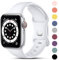 CeMiKa Compatible with Apple Watch Strap 41mm 40mm 38mm 42mm, Silicone Sport Band Replacement Straps Compatible with Apple Watch Series 10 9 8 7 6 5 4 3 2 1 SE/iwatch Strap, White