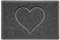 Nicoman Heart Embossed Shape Door Mat Dirt Trapper PVC Spaghetti Mat Washable Quick Drying Barrier Doormat-Dark Grey (Drainage Open-Back)-Small (60x40cm)