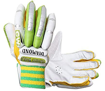 CW Diamond Cricket Gloves Batting Gloves Right Hand Left Hand Green Yellow Cricket Practice Gloves Batting Gloves Protective Gear (Little Boys, Teens, Seniors Adults) (Jungen)