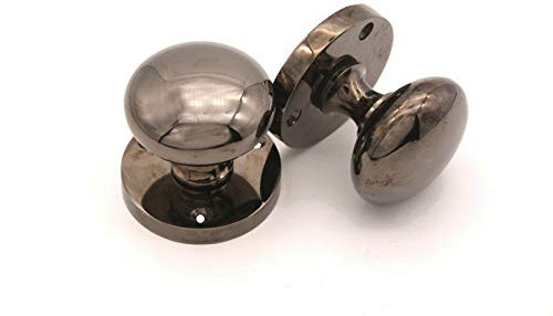 Infinity Decor Black Nickel Victorian Latch Round Mortice Door Knobs Sprung Pull Handles Set