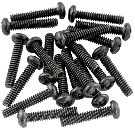 Musiclily Basic 3.5x20mm Metal Metric Thread Strat Style Single Coil Pickup Mounting Screws for Stratocaster ST Electric Guitar, Black (Set of 20)